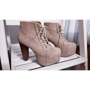 Speed Limit 98 Lace Up Nude Heels
